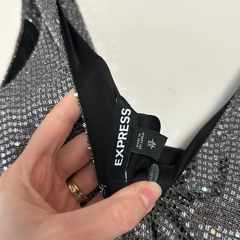 Express Women’s Silver Sparkle Dress - Size XS